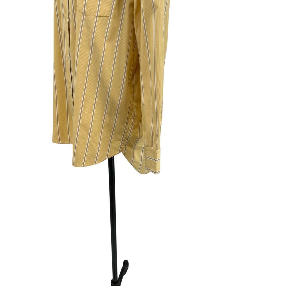 Nili Lotan Kristen Striped‎ Cotton Poplin Shirt Button Down Yellow Size Large - Picture 7 of 12